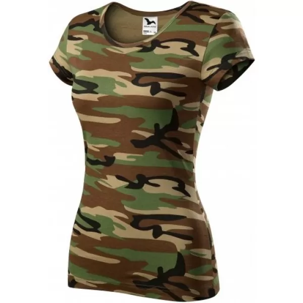 Ženska majica kratkih rukava MALFINI CAMO PURE 122 KAMUFLAŽNO SMEĐA 