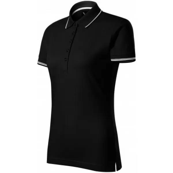  Ženska majica s kragnom MALFINI PREMIUM PERFECTION PLAIN 253 CRNA 