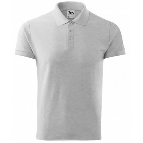  Muška majica s kragnom MALFINI COTTON 212 SVIJETLO SIVI ODSJAJI 