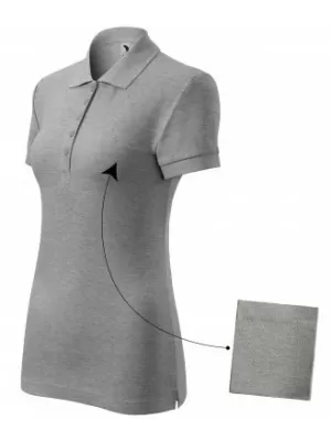 Ženska majica s kragnom MALFINI COTTON 213 TAMNO SIVI ODSJAJI