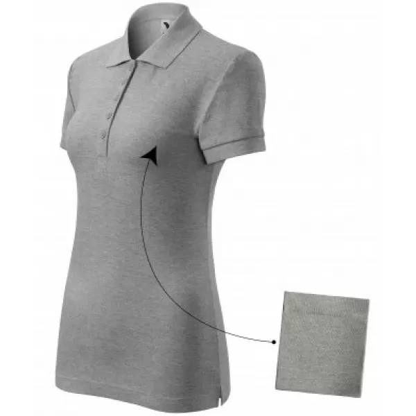  Ženska majica s kragnom MALFINI COTTON 213 TAMNO SIVI ODSJAJI 