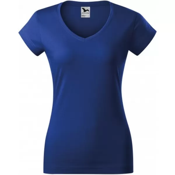  Ženska majica kratkih rukava MALFINI FIT V-NECK 162 KRALJEVSKO PLAVA 