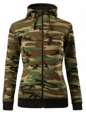 Ženski sweatshirt MALFINI CAMO ZIPPER C20 KAMUFLAŽNO SMEĐA