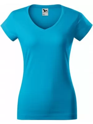 Ženska majica kratkih rukava MALFINI FIT V-NECK 162 TIRKIZ