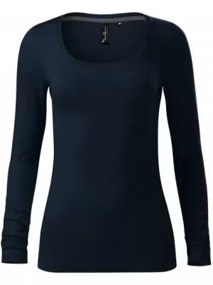 Ženska majica s dugim rukavima MALFINI PREMIUM BRAVE 156 TAMNOPLAVA