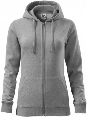 Ženski sweatshirt MALFINI TRENDY ZIPPER 411 TAMNO SIVI ODSJAJI
