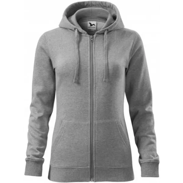  Ženski sweatshirt MALFINI TRENDY ZIPPER 411 TAMNO SIVI ODSJAJI 