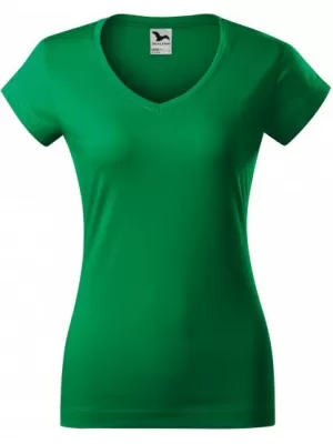 Ženska majica kratkih rukava MALFINI FIT V-NECK 162 SREDNJE ZELENA