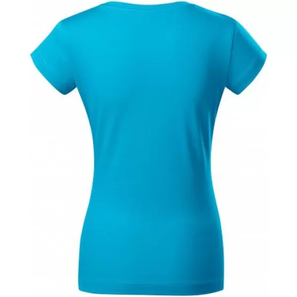  Ženska majica kratkih rukava MALFINI FIT V-NECK 162 TIRKIZ 