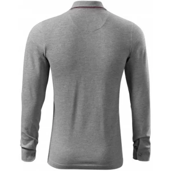  Muška majica s dugim rukavima i kragnom MALFINI PREMIUM CONTRAST STRIPE LS 258 TAMNO SIVI ODSJAJI 