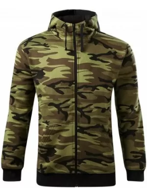 Muški sweatshirt MALFINI CAMO ZIPPER C19 KAMUFLAŽNO ZELENA