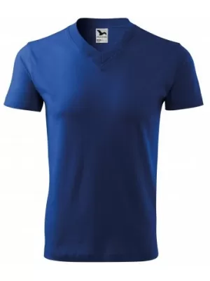 Muška majica kratkih rukava MALFINI V-NECK 102 KRALJEVSKO PLAVA