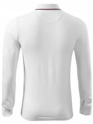 Muška majica s dugim rukavima i kragnom MALFINI PREMIUM CONTRAST STRIPE LS 258 BIJELA