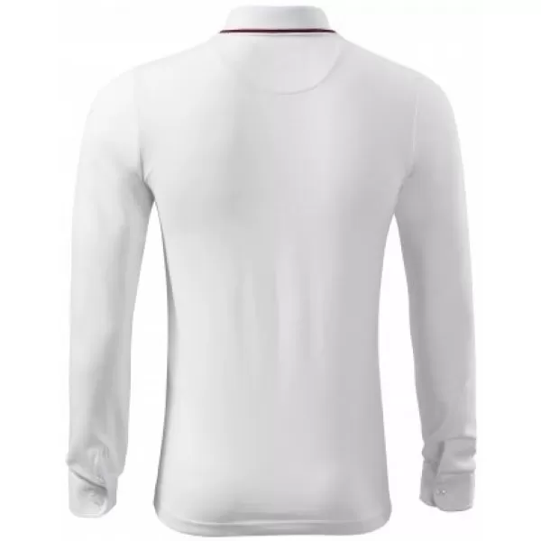  Muška majica s dugim rukavima i kragnom MALFINI PREMIUM CONTRAST STRIPE LS 258 BIJELA 