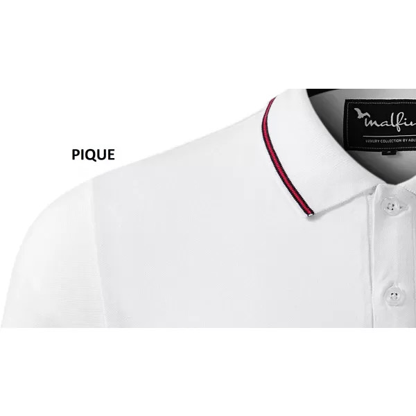  Muška majica s dugim rukavima i kragnom MALFINI PREMIUM CONTRAST STRIPE LS 258 BIJELA 