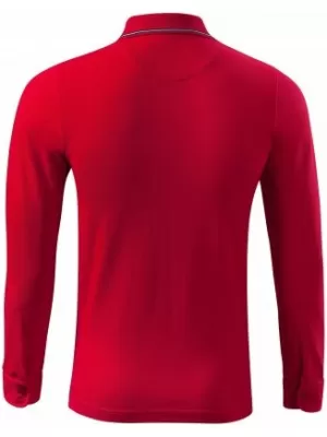 Muška majica s dugim rukavima i kragnom MALFINI PREMIUM CONTRAST STRIPE LS 258 CRVENA FORMULA