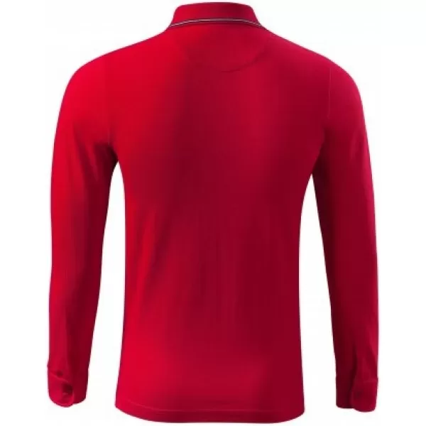  Muška majica s dugim rukavima i kragnom MALFINI PREMIUM CONTRAST STRIPE LS 258 CRVENA FORMULA 