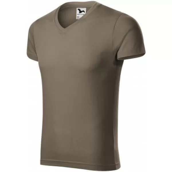  Muška majica kratkih rukava MALFINI SLIM FIT V-NECK 146 VOJSKE 
