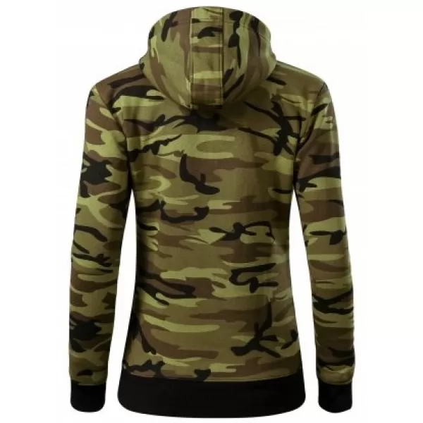  Ženski sweatshirt MALFINI CAMO ZIPPER C20 KAMUFLAŽNO ZELENA 