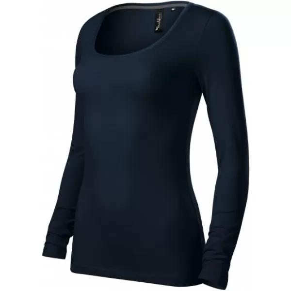  Ženska majica s dugim rukavima MALFINI PREMIUM BRAVE 156 TAMNOPLAVA 