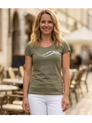 Dámské triko ALTISPORT CARRYOVER ALW001F61 KHAKI