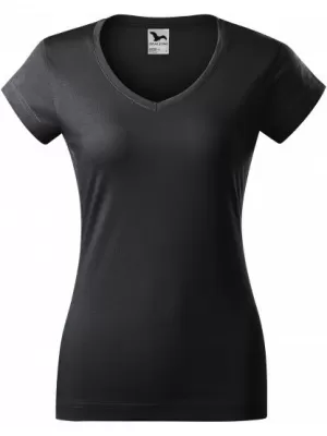 Ženska majica kratkih rukava MALFINI FIT V-NECK 162 EBANOVINA SIVA