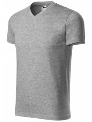 Muška majica kratkih rukava MALFINI HEAVY V-NECK 111 TAMNO SIVI ODSJAJI