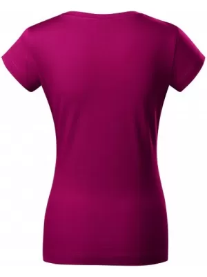 Ženska majica kratkih rukava MALFINI FIT V-NECK 162 FUKSIJA CRVENA