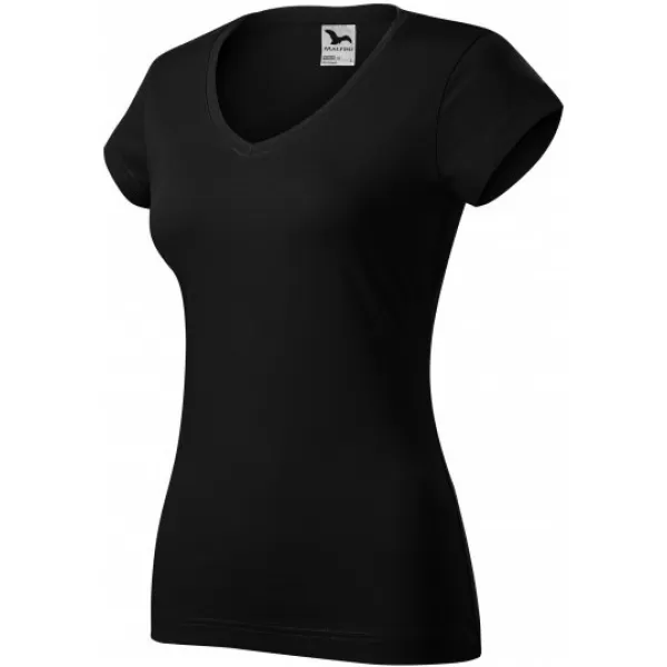  Ženska majica kratkih rukava MALFINI FIT V-NECK 162 CRNA 