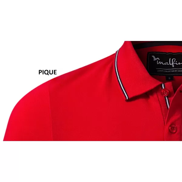 Muška majica s dugim rukavima i kragnom MALFINI PREMIUM CONTRAST STRIPE LS 258 CRVENA FORMULA 