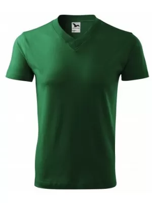Muška majica kratkih rukava MALFINI V-NECK 102 TAMNOZELENE BOJE