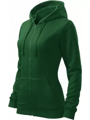 Ženski sweatshirt MALFINI TRENDY ZIPPER 411 TAMNOZELENE BOJE