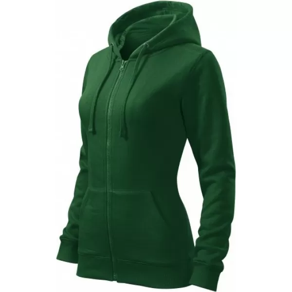  Ženski sweatshirt MALFINI TRENDY ZIPPER 411 TAMNOZELENE BOJE 