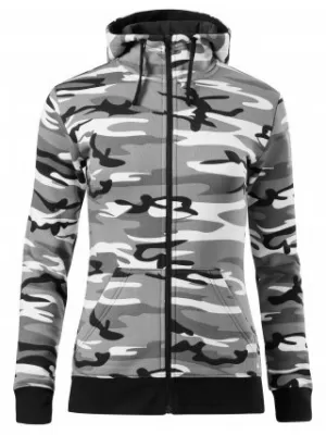 Ženski sweatshirt MALFINI CAMO ZIPPER C20 MASKIRNO SIVA
