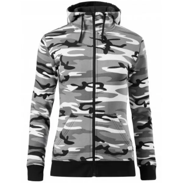  Ženski sweatshirt MALFINI CAMO ZIPPER C20 MASKIRNO SIVA 