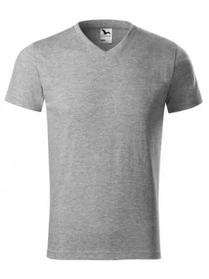 Muška majica kratkih rukava MALFINI HEAVY V-NECK 111 TAMNO SIVI ODSJAJI