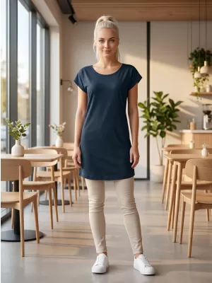 Ženska duga majica MALFINI LOVE 123 TAMNOPLAVA