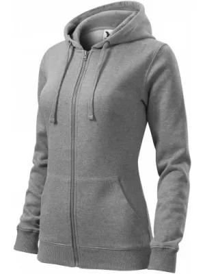 Ženski sweatshirt MALFINI TRENDY ZIPPER 411 TAMNO SIVI ODSJAJI