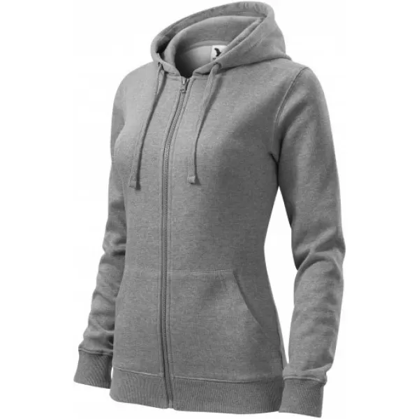  Ženski sweatshirt MALFINI TRENDY ZIPPER 411 TAMNO SIVI ODSJAJI 