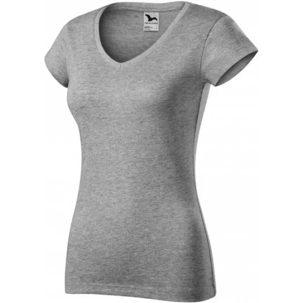  Ženska majica kratkih rukava MALFINI FIT V-NECK 162 TAMNO SIVI ODSJAJI 