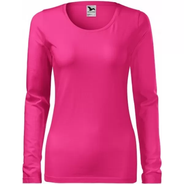  Ženska majica s dugim rukavima MALFINI SLIM 139 MAGENTA 