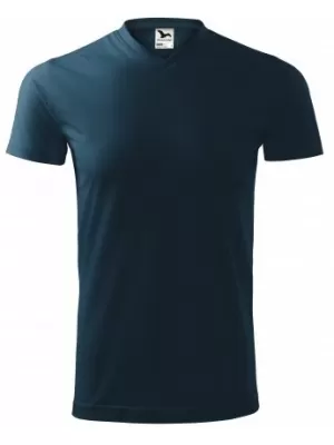 Muška majica kratkih rukava MALFINI HEAVY V-NECK 111 TAMNOPLAVA