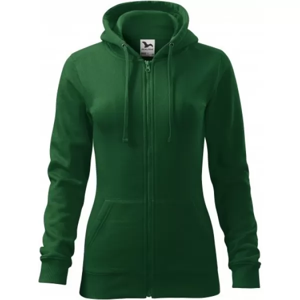  Ženski sweatshirt MALFINI TRENDY ZIPPER 411 TAMNOZELENE BOJE 