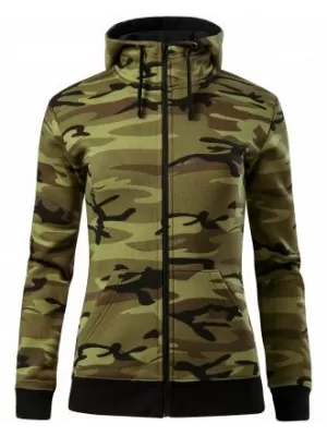 Ženski sweatshirt MALFINI CAMO ZIPPER C20 KAMUFLAŽNO ZELENA
