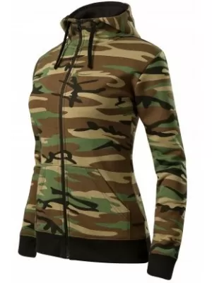 Ženski sweatshirt MALFINI CAMO ZIPPER C20 KAMUFLAŽNO SMEĐA