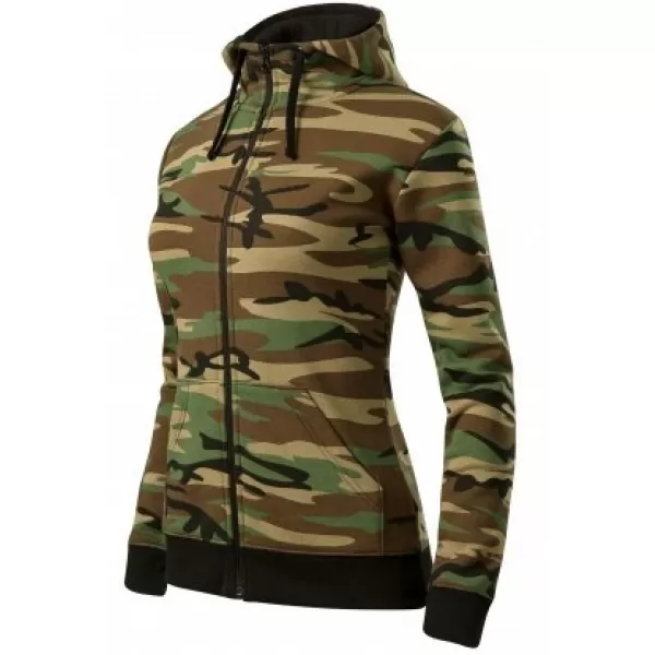  Ženski sweatshirt MALFINI CAMO ZIPPER C20 KAMUFLAŽNO SMEĐA 