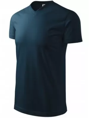 Muška majica kratkih rukava MALFINI HEAVY V-NECK 111 TAMNOPLAVA