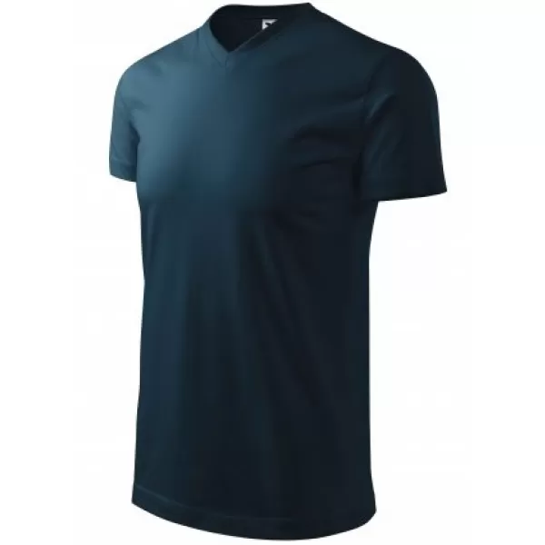  Muška majica kratkih rukava MALFINI HEAVY V-NECK 111 TAMNOPLAVA 