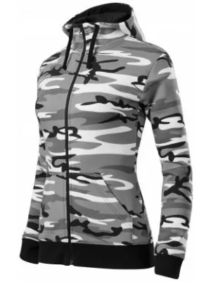 Ženski sweatshirt MALFINI CAMO ZIPPER C20 MASKIRNO SIVA