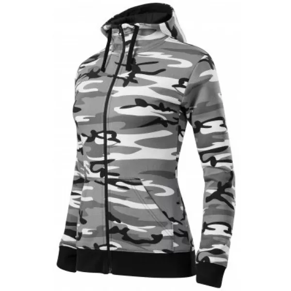  Ženski sweatshirt MALFINI CAMO ZIPPER C20 MASKIRNO SIVA 